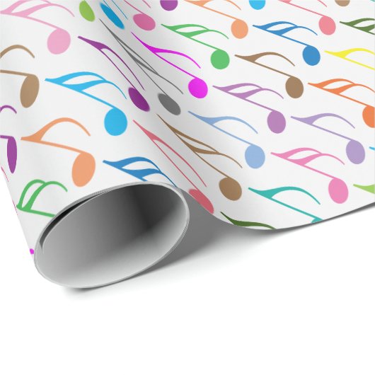 Kleurig patroon van muzieknoten cadeaupapier (Rol Hoek)