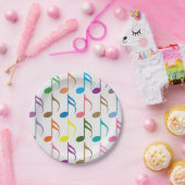 Kleurig patroon van muzieknoten papieren bordje (Feest)