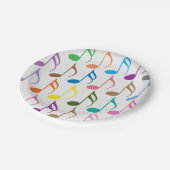 Kleurig patroon van muzieknoten papieren bordje (Gekanteld)