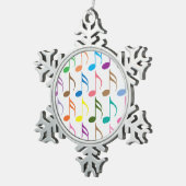 Kleurig patroon van muzieknoten tin sneeuwvlok ornament (Rechts)