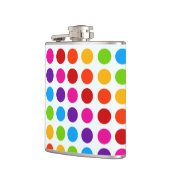 Kleurig patroon van regenboogcirkels heupfles (Links)