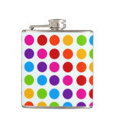 Kleurig patroon van regenboogcirkels heupfles (Voorkant)