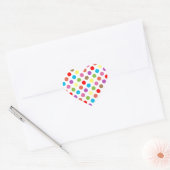 Kleurig patroon van regenboogstippunten hart sticker (Envelop)