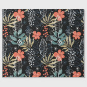 Kleurig patroon van tropische bladeren cadeaupapier (Vlak)