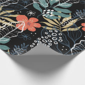 Kleurig patroon van tropische bladeren cadeaupapier (Hoek)