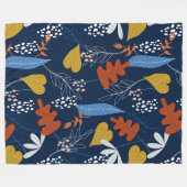 Kleurig patroon van tropische bladeren fleece deken (Voorkant (Horizontaal))