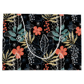 Kleurig patroon van tropische bladeren groot cadeauzakje (Achterkant)