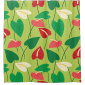 Kleurig patroon van tropische flamingo bloemen douchegordijn (Voorkant)