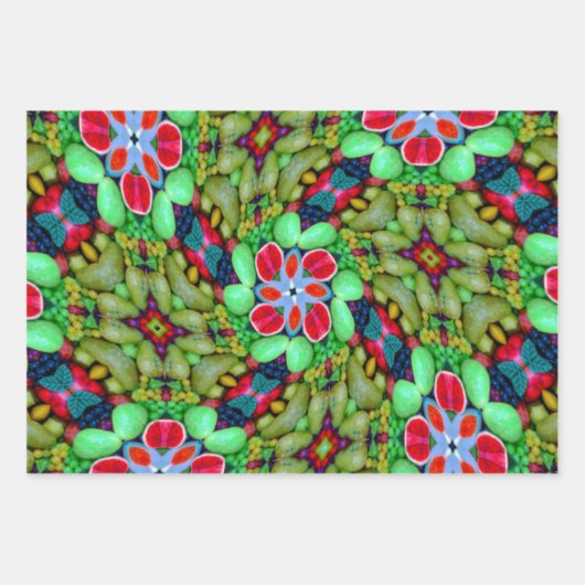 Kleurig patroon van zeepbloemen inpakpapier vel (Voorkant 2)