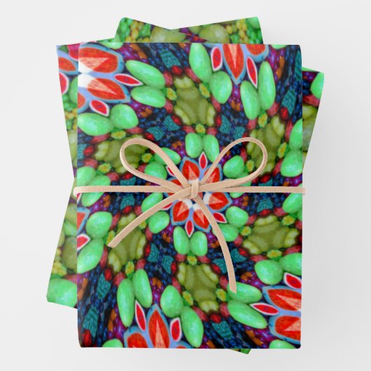 Kleurig patroon van zeepbloemen inpakpapier vel (In situ)