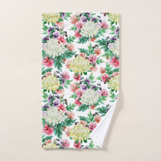 Kleurig patroon van zomerbloemen bad handdoek (Handdoek)