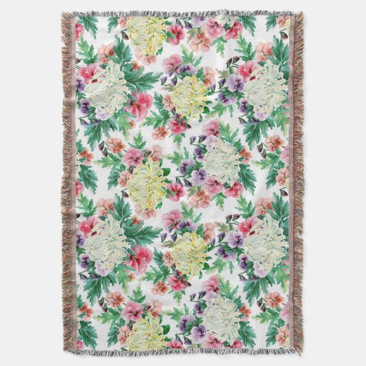 Kleurig patroon van zomerbloemen deken (Voorkant Verticaal)