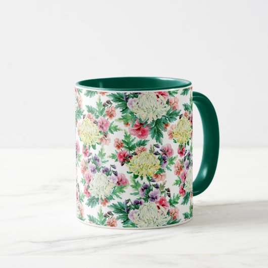 Kleurig patroon van zomerbloemen mok (Voorkant rechts)