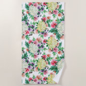 Kleurig patroon van zomerbloemen strandlaken (Voorkant)