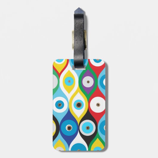 Kleurig patroon voor bescherming van het oog bagagelabel (Achterkant verticaal)