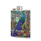 kleurig Peacock Glas in lood Heupfles (Links)