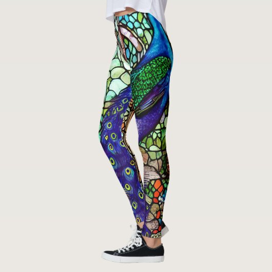  kleurig Peacock Glas in lood Leggings (Links)
