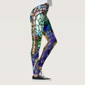  kleurig Peacock Glas in lood Leggings (Rechts)