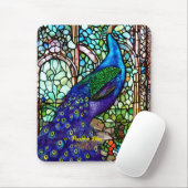  kleurig Peacock Glas in lood Muismat (Met muis)