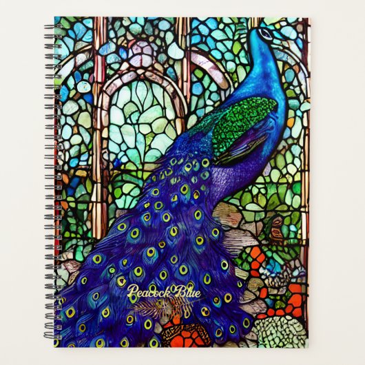  kleurig Peacock Glas in lood Planner (Voorkant)