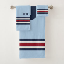 Kleurig persoonlijk Ice Hockey Blue Shirt Stripe Bad Handdoek