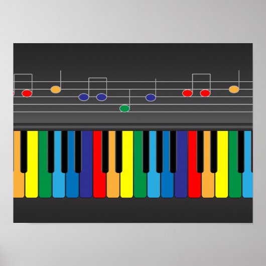 Kleurig pianotoetsenbord poster (Voorkant)