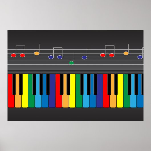 Kleurig pianotoetsenbord poster (Voorkant)
