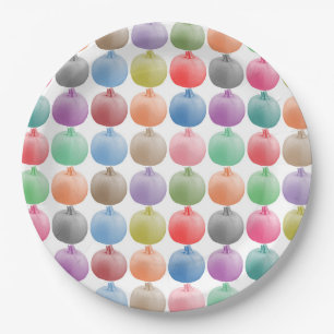 Kleurig pompoenpatroon papieren bordje