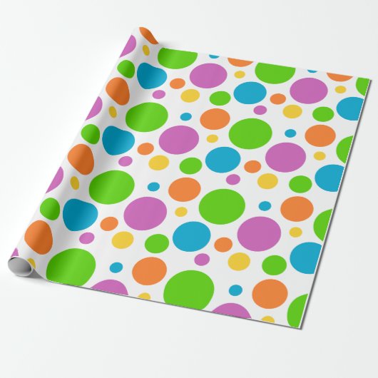 Kleurig poodot-wrapppapier cadeaupapier (Uitgerold)