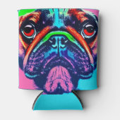 Kleurig portret van een bok in pop-stijl blikjeskoeler (Voorkant)