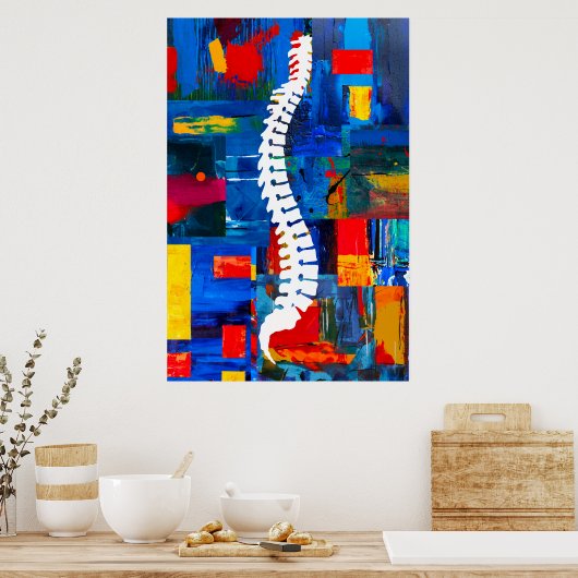 Kleurig Poster met wervelkolom Schilderen links L (Keuken)