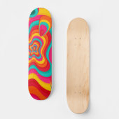 Kleurig Psychedelic groovy-patroon Persoonlijk Skateboard (Voorkant)