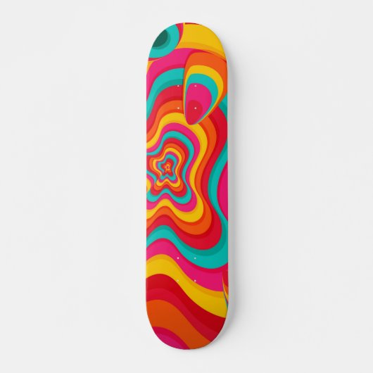 Kleurig Psychedelic groovy-patroon Persoonlijk Skateboard (Voorkant)