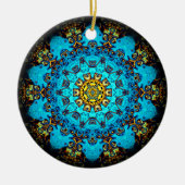 Kleurig psychedelisch abstract patroon keramisch ornament (Voorkant)