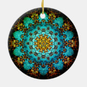 Kleurig psychedelisch abstract patroon keramisch ornament (Achterkant)