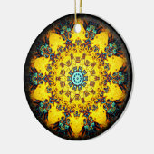 Kleurig psychedelisch abstract patroon keramisch ornament (Links)