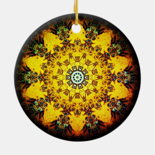 Kleurig psychedelisch abstract patroon keramisch ornament (Achterkant)