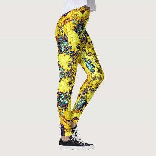 Kleurig psychedelisch abstract patroon leggings (Rechts)