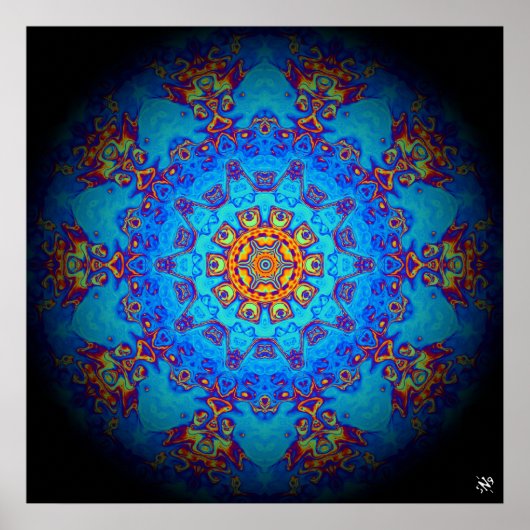 Kleurig psychedelisch abstract patroon poster (Voorkant)