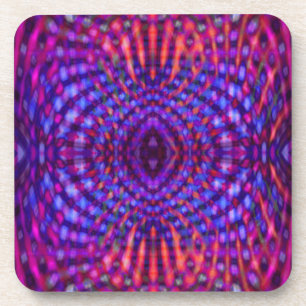 Kleurig psychedelisch patroon bier onderzetter