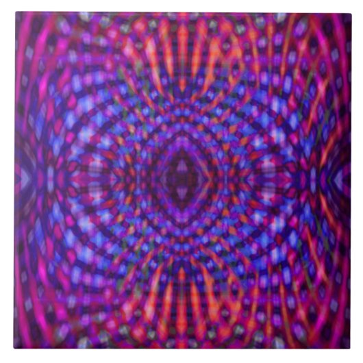 Kleurig psychedelisch patroon tegeltje (Voorkant)