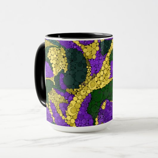 Kleurig puntpatroon van polka mok (Voorkant links)