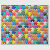 Kleurig puzzelpatroon cadeaupapier (Vlak)