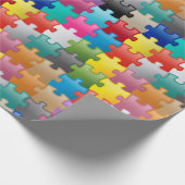 Kleurig puzzelpatroon cadeaupapier (Hoek)