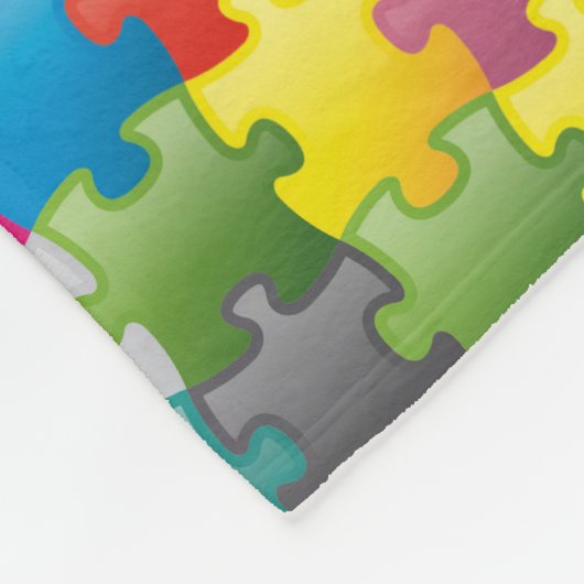 Kleurig puzzelpatroon fleece deken (Hoek)