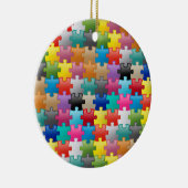 Kleurig puzzelpatroon keramisch ornament (Rechts)