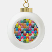 Kleurig puzzelpatroon keramische bal ornament (Voorkant)