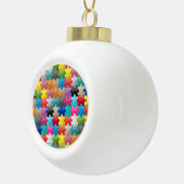 Kleurig puzzelpatroon keramische bal ornament (Rechts)