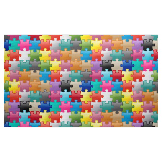Kleurig puzzelpatroon stof (Yard (91,4 cm))