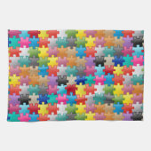 Kleurig puzzelpatroon theedoek (Horizontaal)